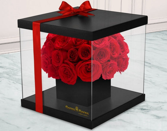 75 rosas Exquisitas Rojas o rosa en Acrílico | AMITIE